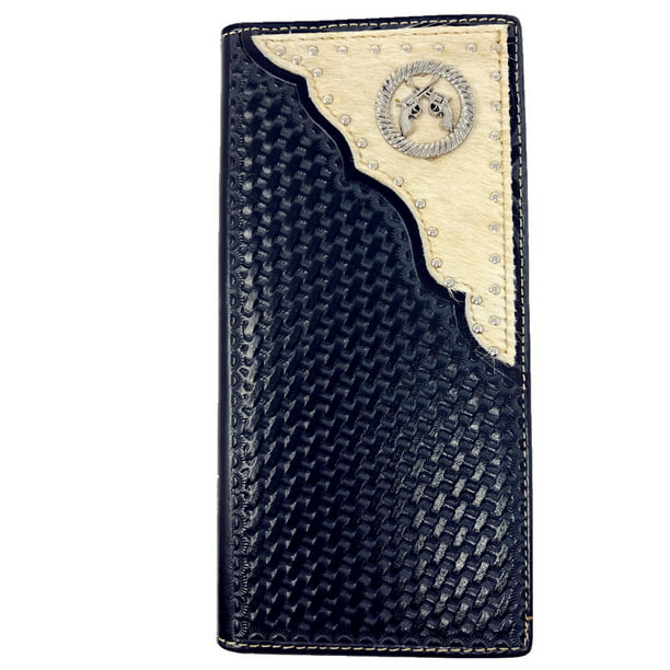 Blue Western Genuine Leather Mens Bi-fold Wallet Personalized 